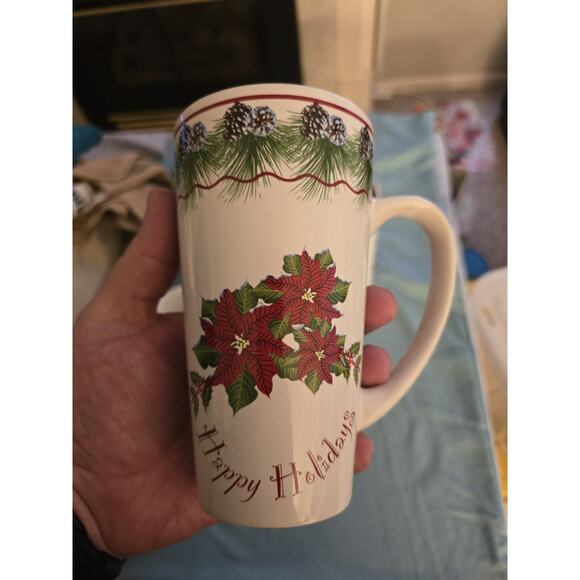 4 Holiday Glasses In Hatbox Christmas Cardinals Trees Holly - Picture 9 of 14